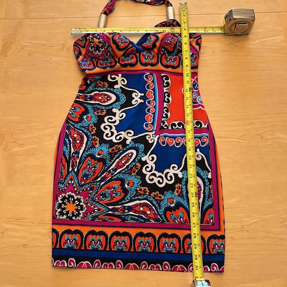 Cache Scarf Print Halter Dress Sz 6 - Picture 15 of 17
